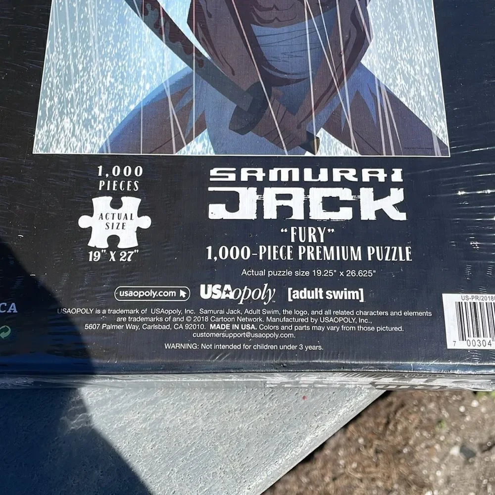 Samurai Jack “Fury” 1000 Piece Premium Puzzle , Puzzle Size 19.25” x 26.625